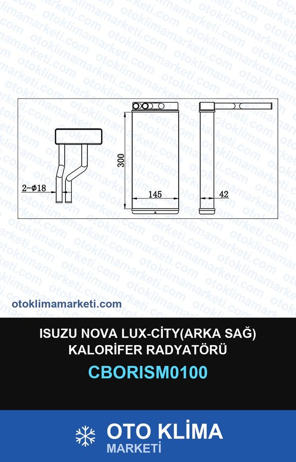 Isuzu Nova Lux-City(Arka Sağ) Kalorifer Radyatörü — KALORİFER PETEĞİ — ORİS marka — Uyumlu: ISUZU