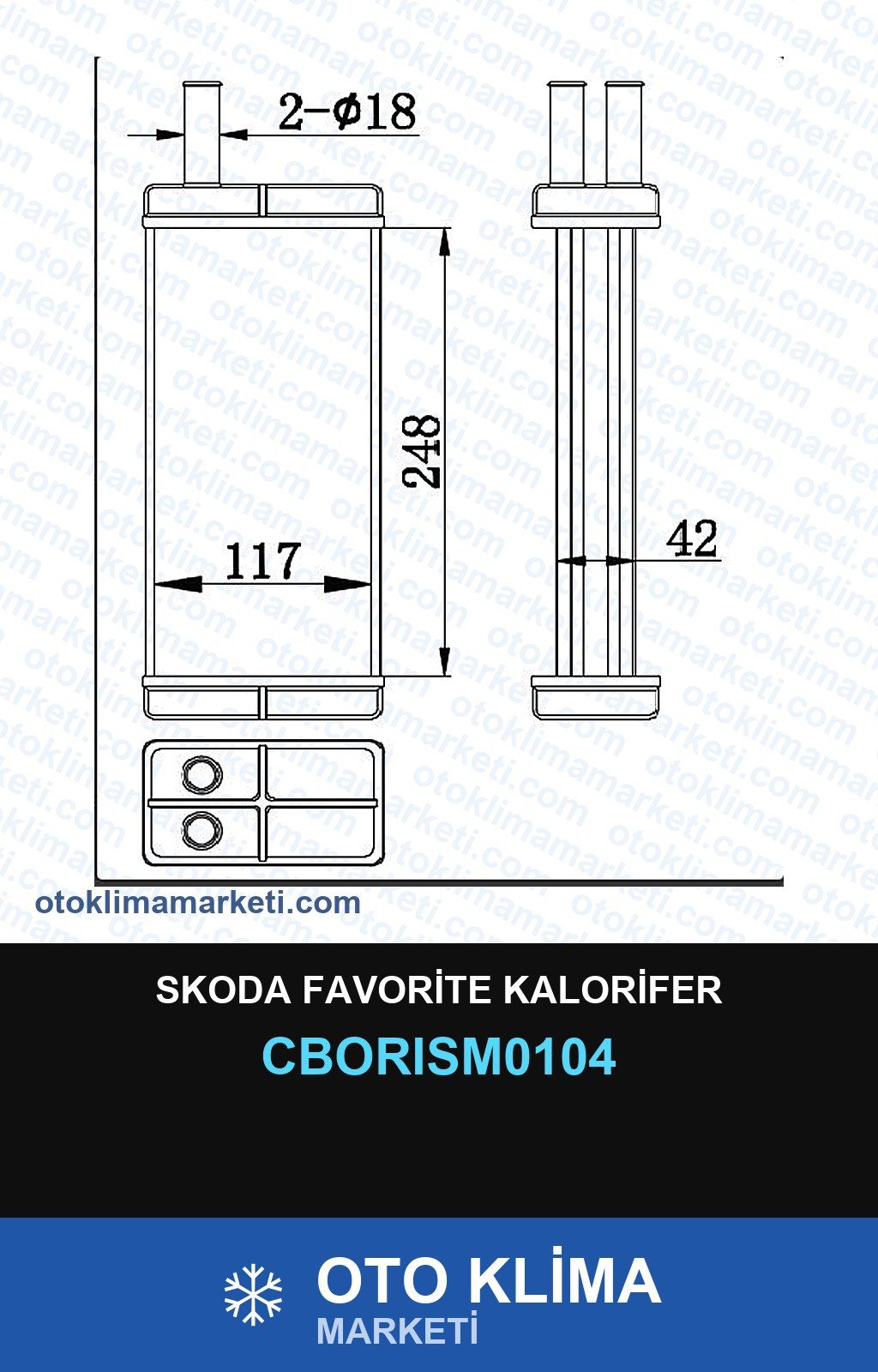 Skoda Favorite Kalorifer — KALORİFER PETEĞİ — ORİS marka — Uyumlu: SKODA