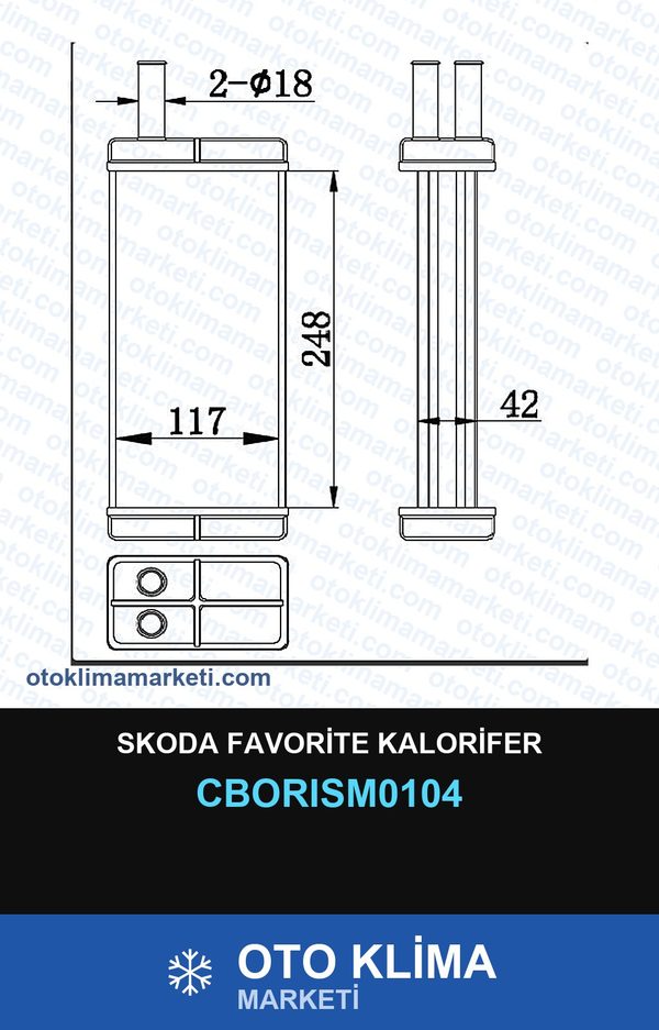Skoda Favorite Kalorifer — KALORİFER PETEĞİ — ORİS marka — Uyumlu: SKODA