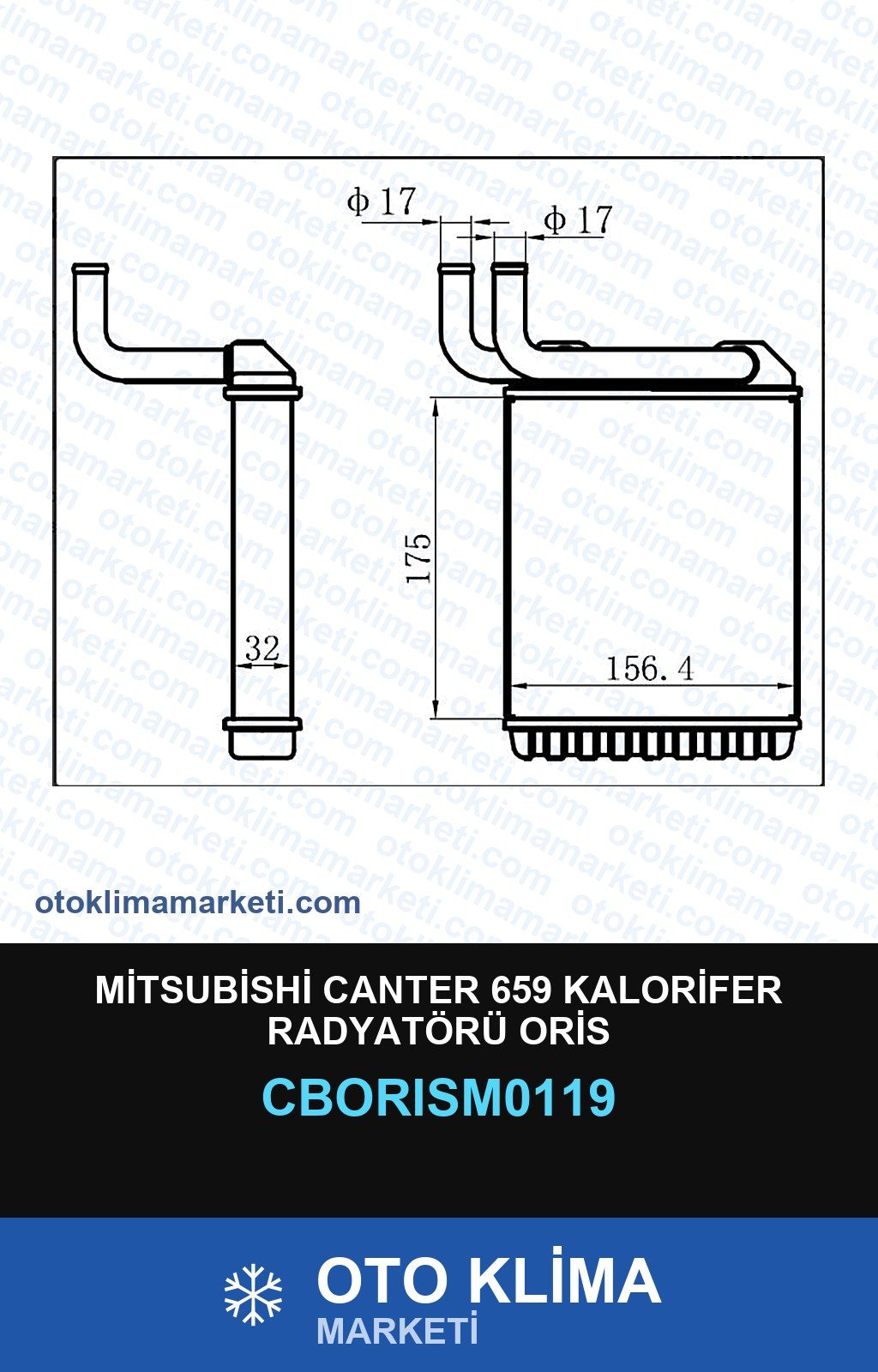 Mitsubishi Canter 659 Kalorifer Radyatörü Oris — KALORİFER PETEĞİ — ORİS marka — Uyumlu: MITSUBISHI