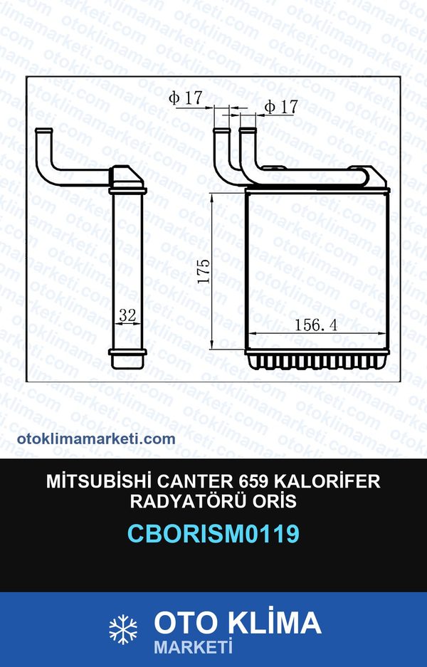 Mitsubishi Canter 659 Kalorifer Radyatörü Oris — KALORİFER PETEĞİ — ORİS marka — Uyumlu: MITSUBISHI