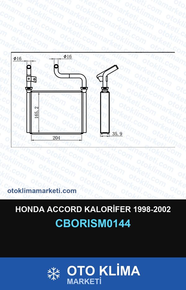 Honda Accord Kalorifer 1998-2002 — KALORİFER PETEĞİ — ORİS marka — Uyumlu: HONDA