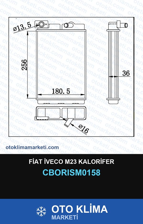 Fiat İveco M23 Kalorifer — KALORİFER PETEĞİ — ORİS marka — Uyumlu: FIAT, IVECO
