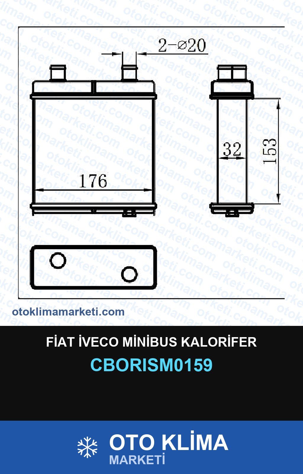 Fiat İveco Minibus Kalorifer — KALORİFER PETEĞİ — ORİS marka — Uyumlu: FIAT, IVECO