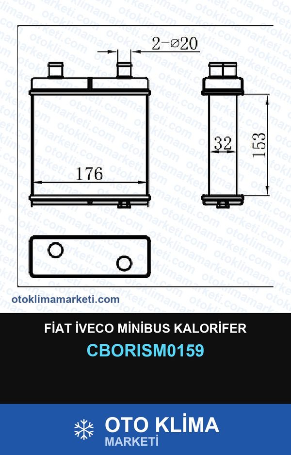 Fiat İveco Minibus Kalorifer — KALORİFER PETEĞİ — ORİS marka — Uyumlu: FIAT, IVECO