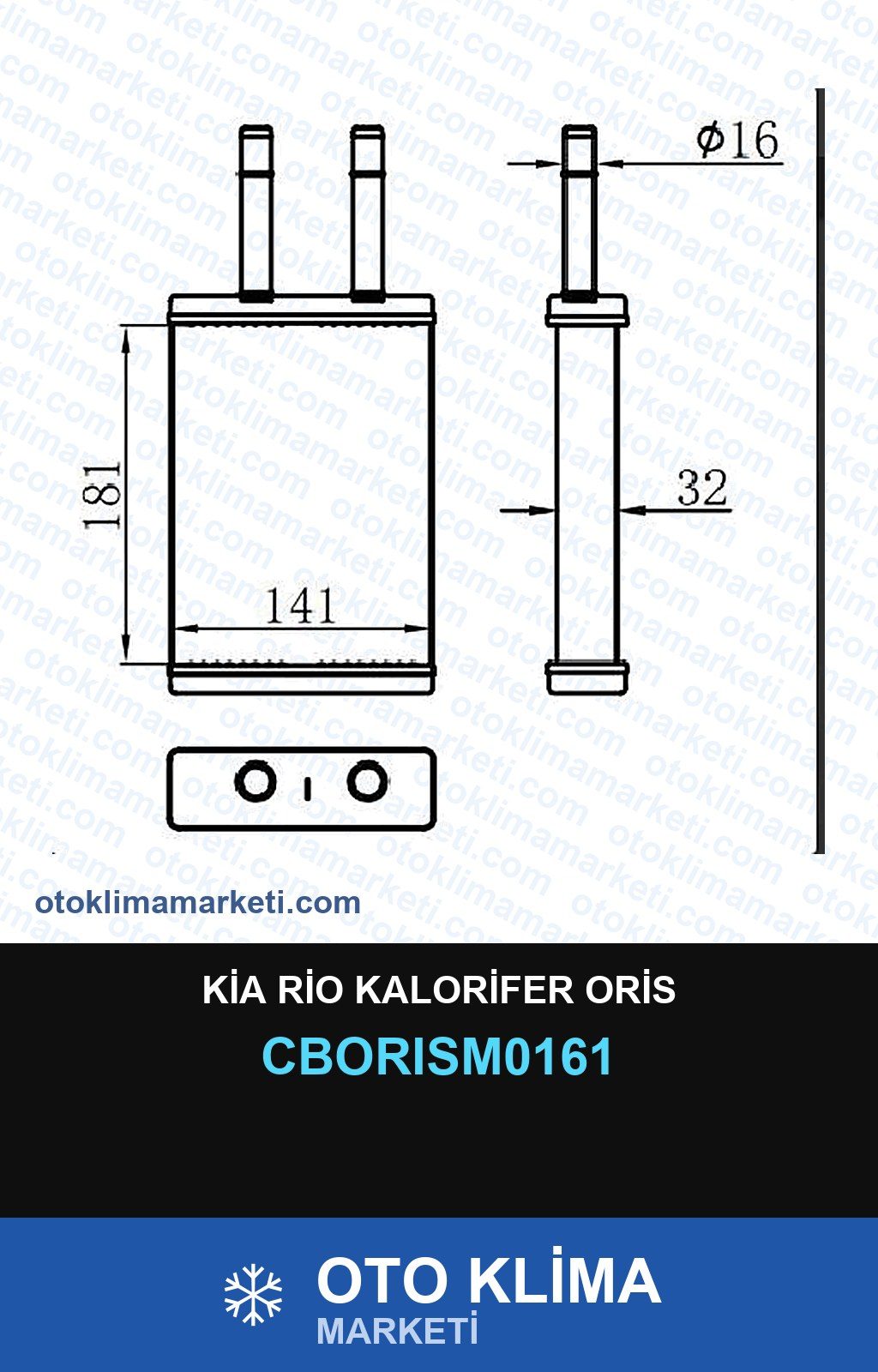 Kia Rio Kalorifer Oris — KALORİFER PETEĞİ — ORİS marka — Uyumlu: KIA