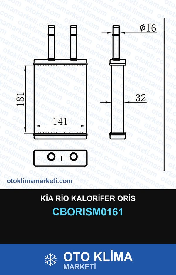 Kia Rio Kalorifer Oris — KALORİFER PETEĞİ — ORİS marka — Uyumlu: KIA