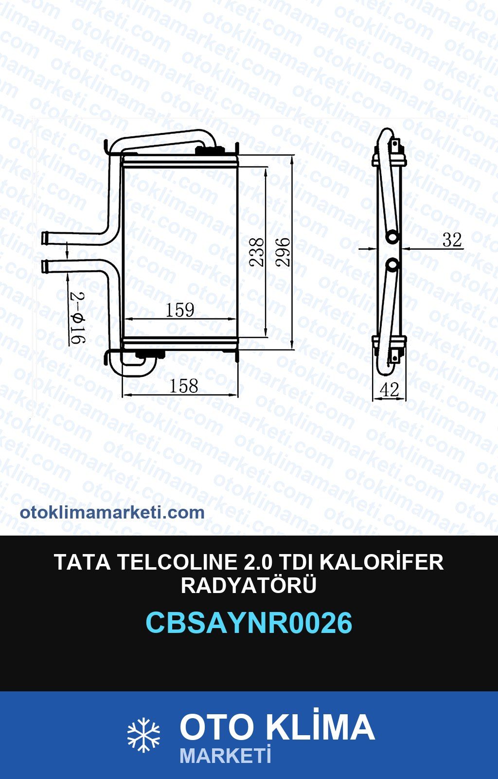 Tata Telcolıne 2.0 TDI Kalorifer Radyatörü — KALORİFER PETEĞİ — UNICORE marka — Uyumlu: TATA