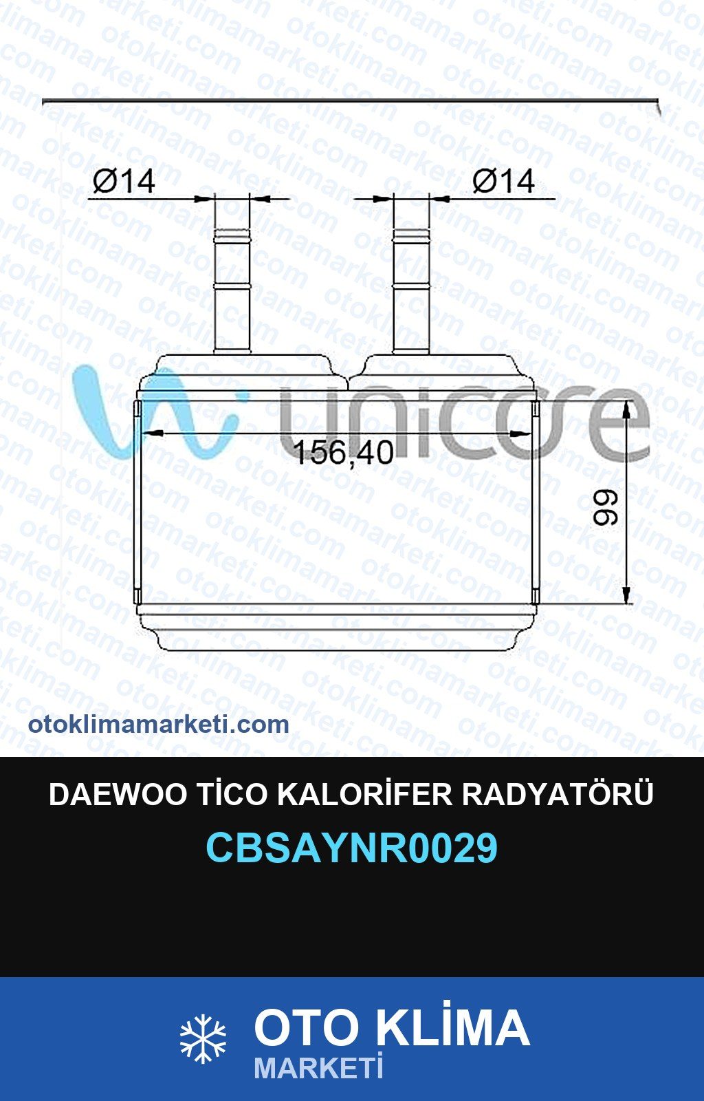 Daewoo Tico Kalorifer Radyatörü — KALORİFER PETEĞİ — UNICORE marka — Uyumlu: DAEWOO