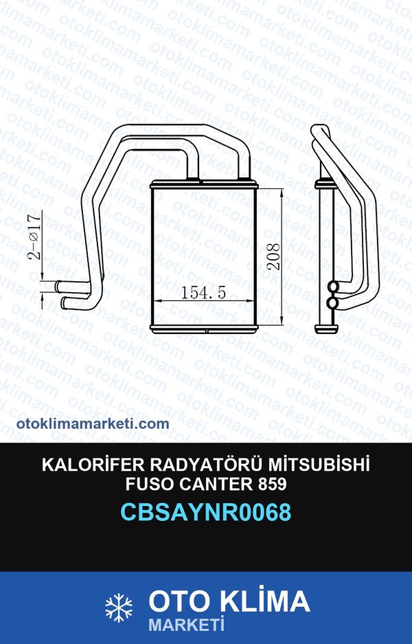 Kalorifer Radyatörü Mitsubishi Fuso Canter 859 — KALORİFER PETEĞİ — UNICORE marka — Uyumlu: MITSUBISHI