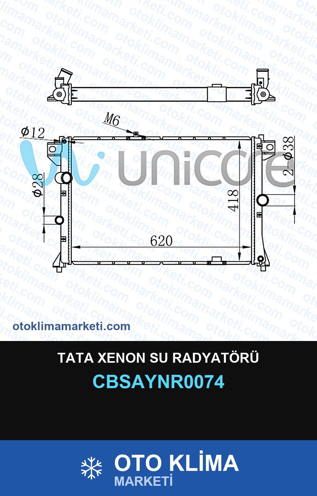 Tata Xenon Su Radyatörü — SU RADYATÖRÜ — UNICORE marka — Uyumlu: TATA