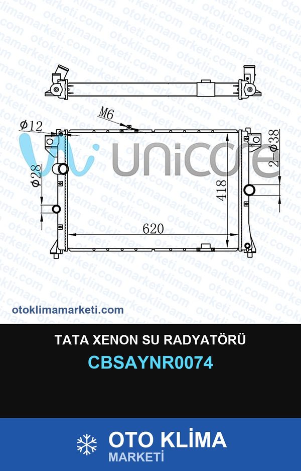 Tata Xenon Su Radyatörü — SU RADYATÖRÜ — UNICORE marka — Uyumlu: TATA