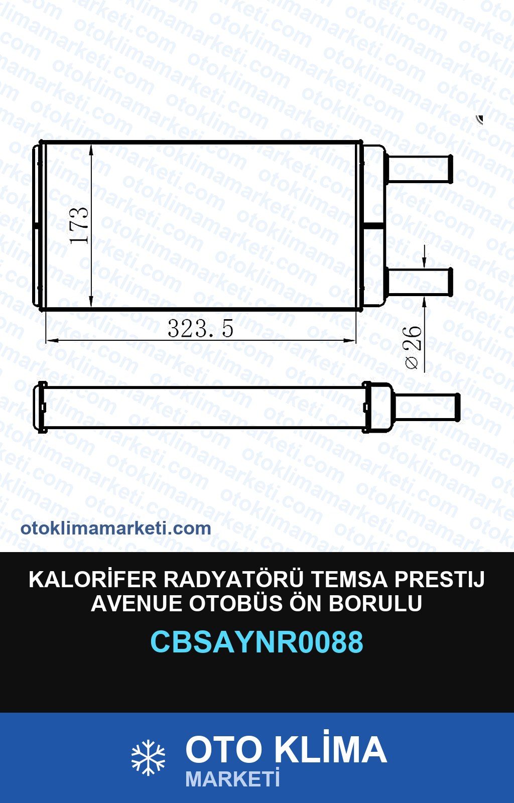 Kalorifer Radyatörü Temsa Prestıj Avenue Otobüs Ön Borulu — KALORİFER PETEĞİ — UNICORE marka — Uyumlu: OTOBÜS, TEMSA
