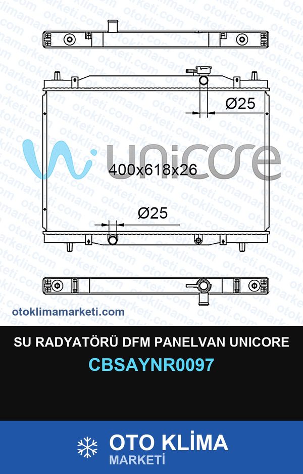 Su Radyatörü Dfm Panelvan Unicore — SU RADYATÖRÜ — UNICORE marka