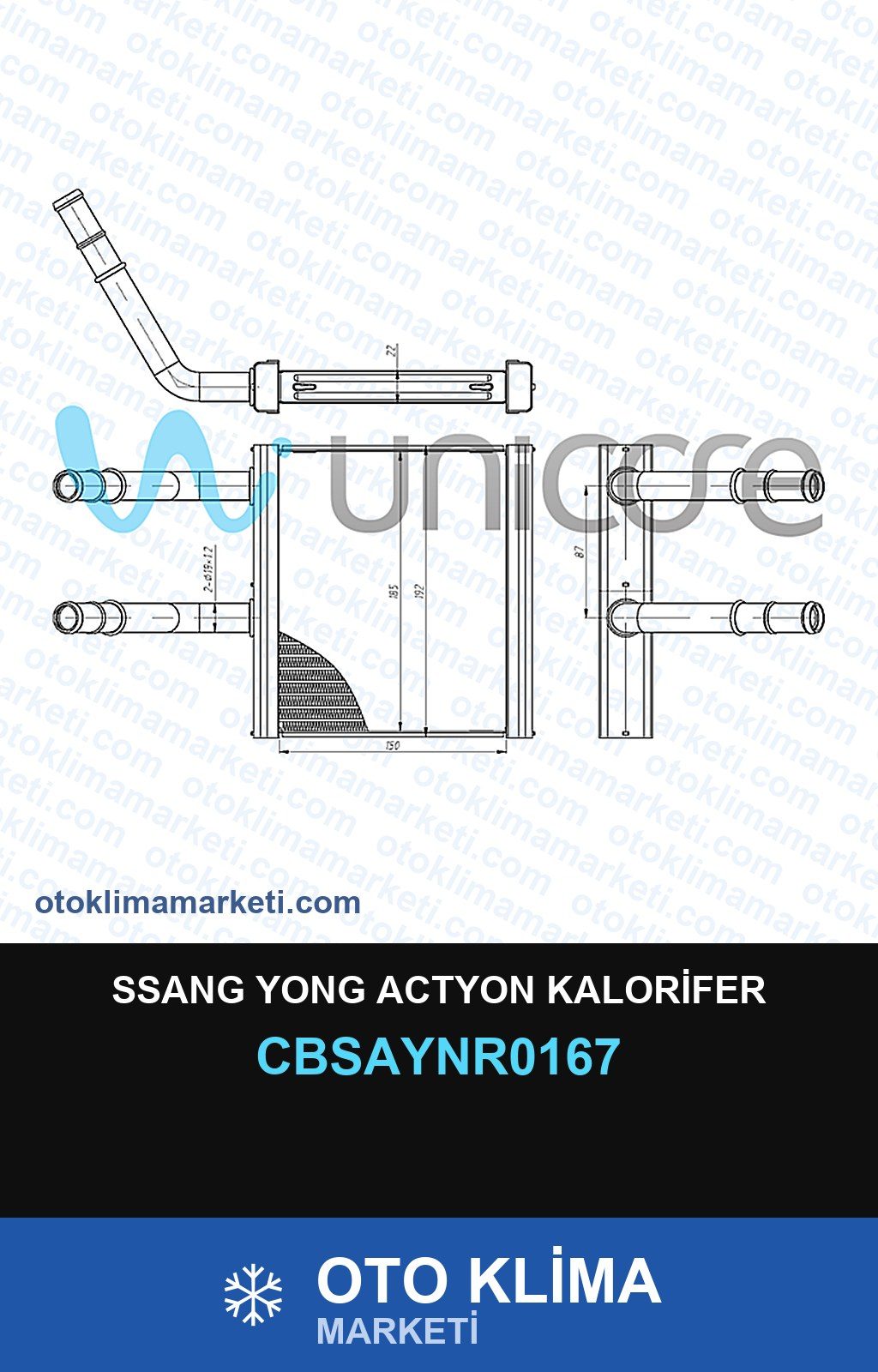 Ssang Yong Actyon Kalorifer — KALORİFER PETEĞİ — UNICORE marka