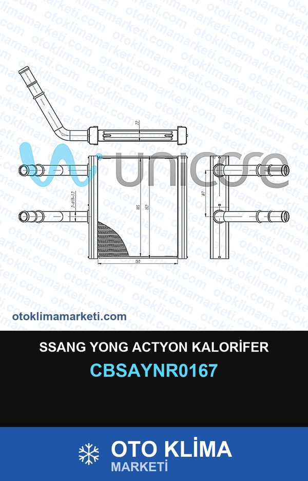 Ssang Yong Actyon Kalorifer — KALORİFER PETEĞİ — UNICORE marka