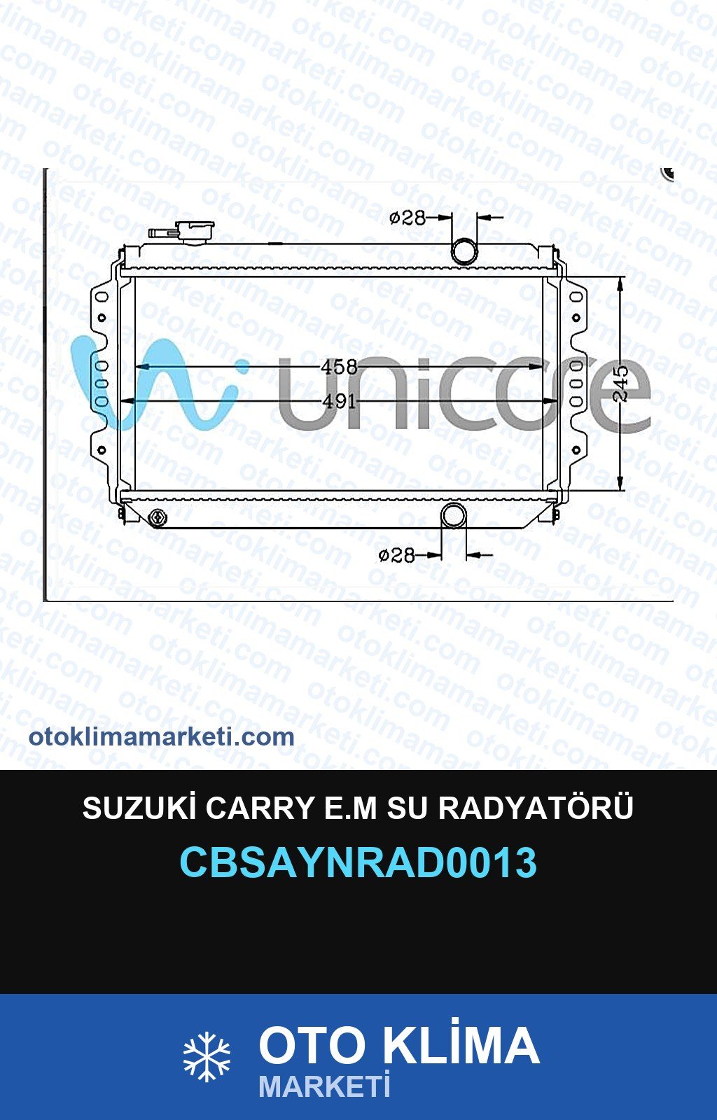 Suzuki Carry E.M Su Radyatörü — SU RADYATÖRÜ — UNICORE marka — Uyumlu: SUZUKI