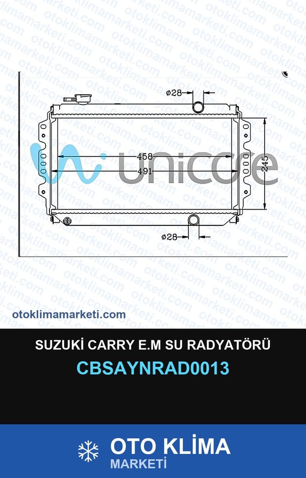Suzuki Carry E.M Su Radyatörü — SU RADYATÖRÜ — UNICORE marka — Uyumlu: SUZUKI
