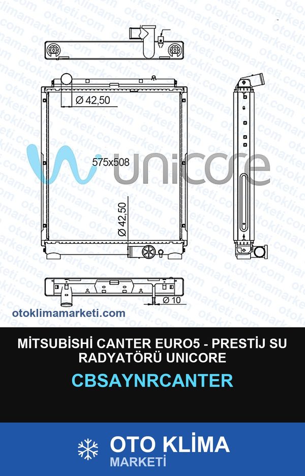 Mitsubishi Canter EURO5 - Prestij Su Radyatörü Unicore — SU RADYATÖRÜ — UNICORE marka — Uyumlu: MITSUBISHI