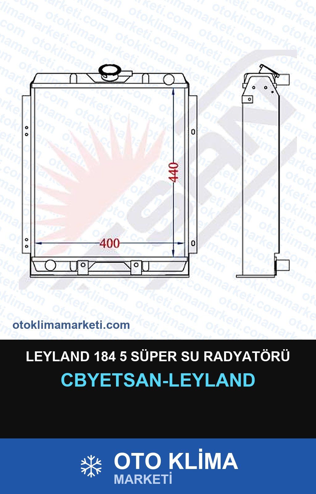 Leyland 184 5 Süper Su Radyatörü — SU RADYATÖRÜ — YETSAN marka