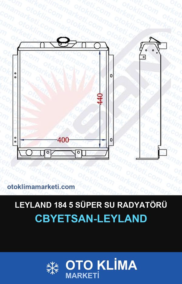 Leyland 184 5 Süper Su Radyatörü — SU RADYATÖRÜ — YETSAN marka