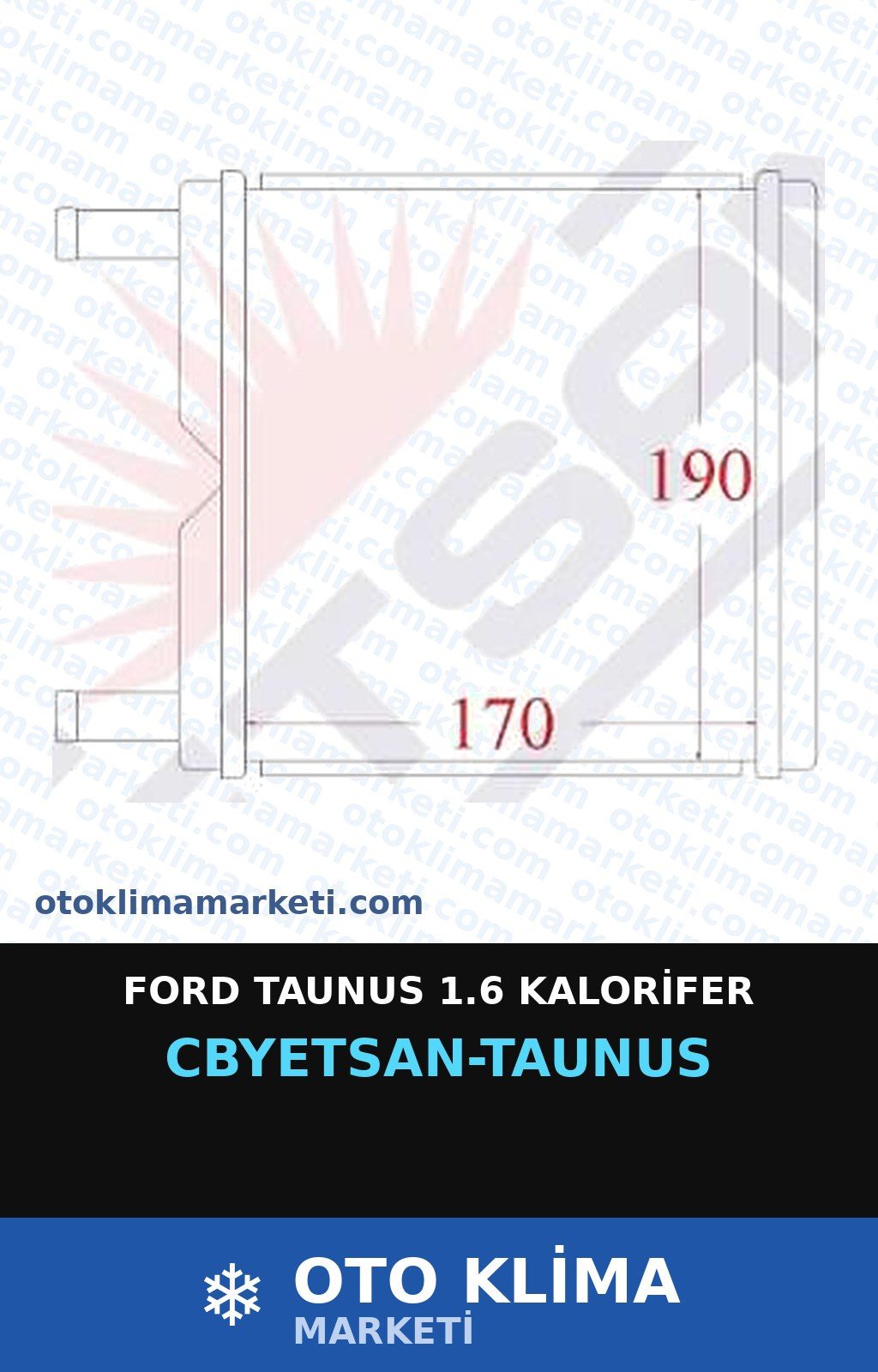 Ford Taunus 1.6 Kalorifer — KALORİFER PETEĞİ — YETSAN marka — Uyumlu: FORD