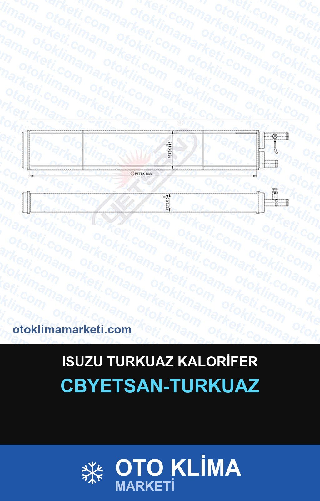 Isuzu Turkuaz Kalorifer — KALORİFER PETEĞİ — YETSAN marka — Uyumlu: ISUZU