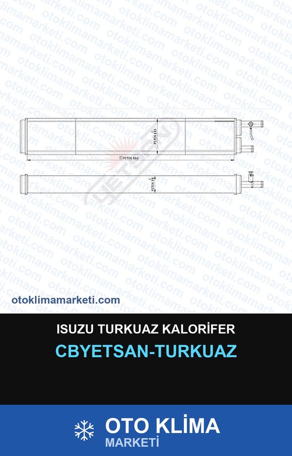 Isuzu Turkuaz Kalorifer — KALORİFER PETEĞİ — YETSAN marka — Uyumlu: ISUZU