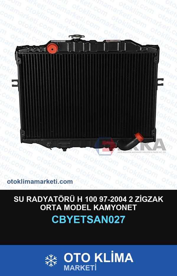 Su Radyatörü H 100 97-2004 2 Zigzak Orta Model Kamyonet — SU RADYATÖRÜ — YETSAN marka