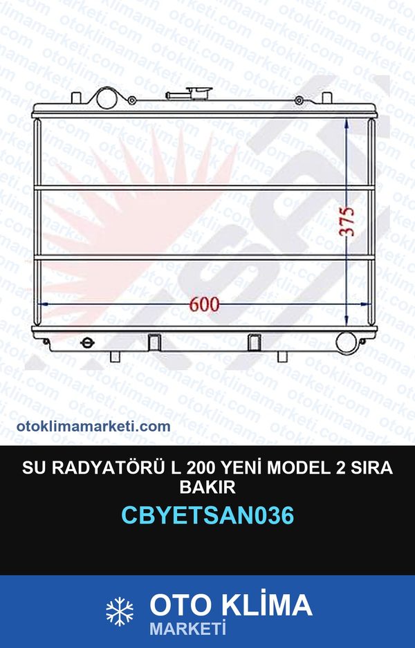 Su Radyatörü L 200 Yeni Model 2 Sıra Bakır — SU RADYATÖRÜ — YETSAN marka