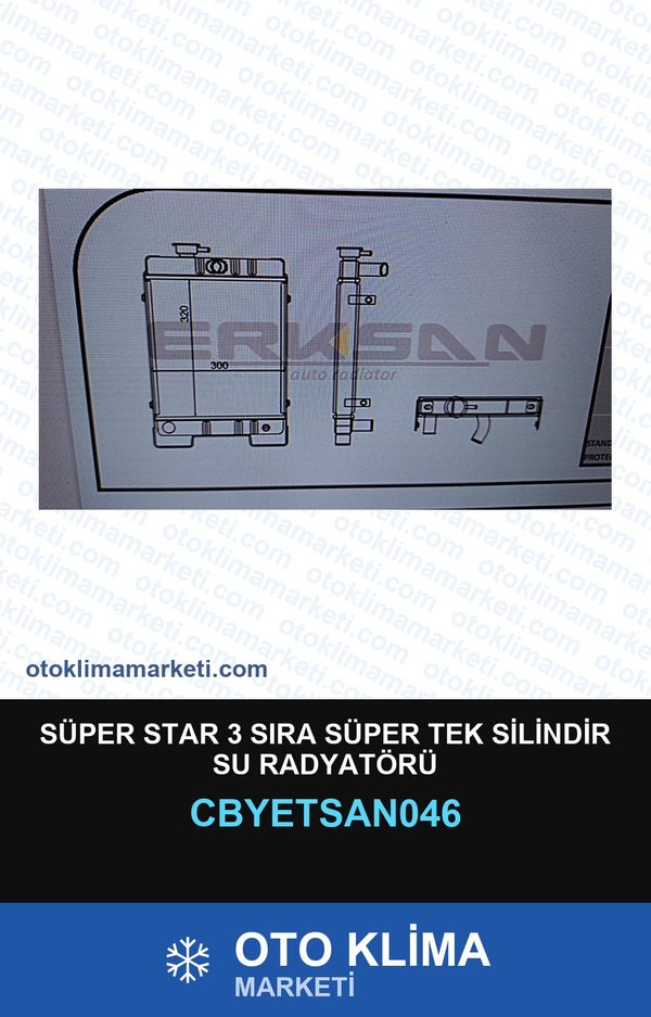 Süper Star 3 Sıra Süper Tek Silindir Su Radyatörü — SU RADYATÖRÜ — YETSAN marka