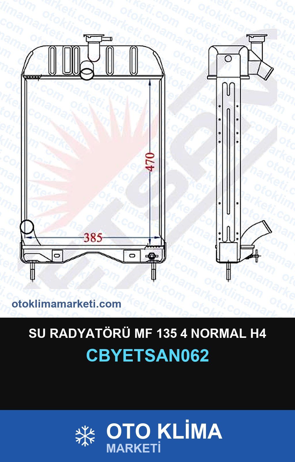 Su Radyatörü Mf 135 4 Normal H4 — SU RADYATÖRÜ — YETSAN marka