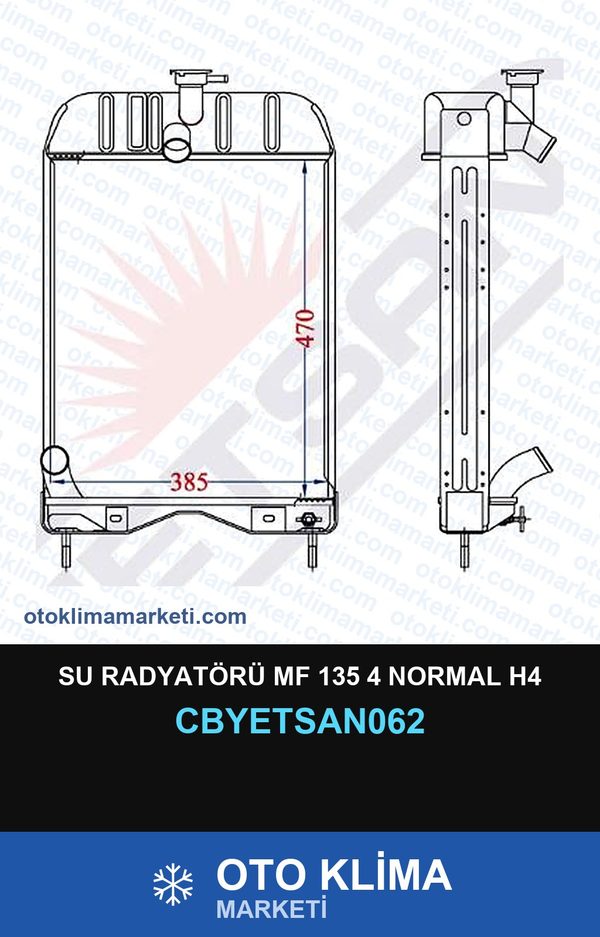 Su Radyatörü Mf 135 4 Normal H4 — SU RADYATÖRÜ — YETSAN marka