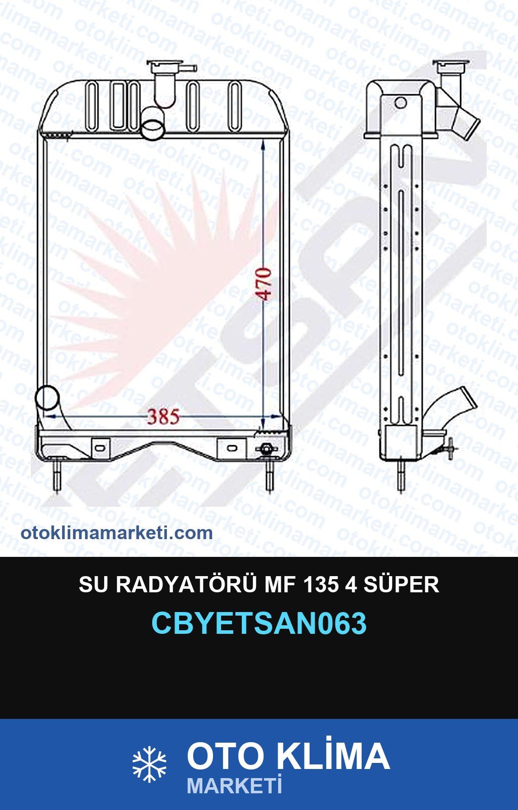 Su Radyatörü Mf 135 4 Süper — SU RADYATÖRÜ — YETSAN marka