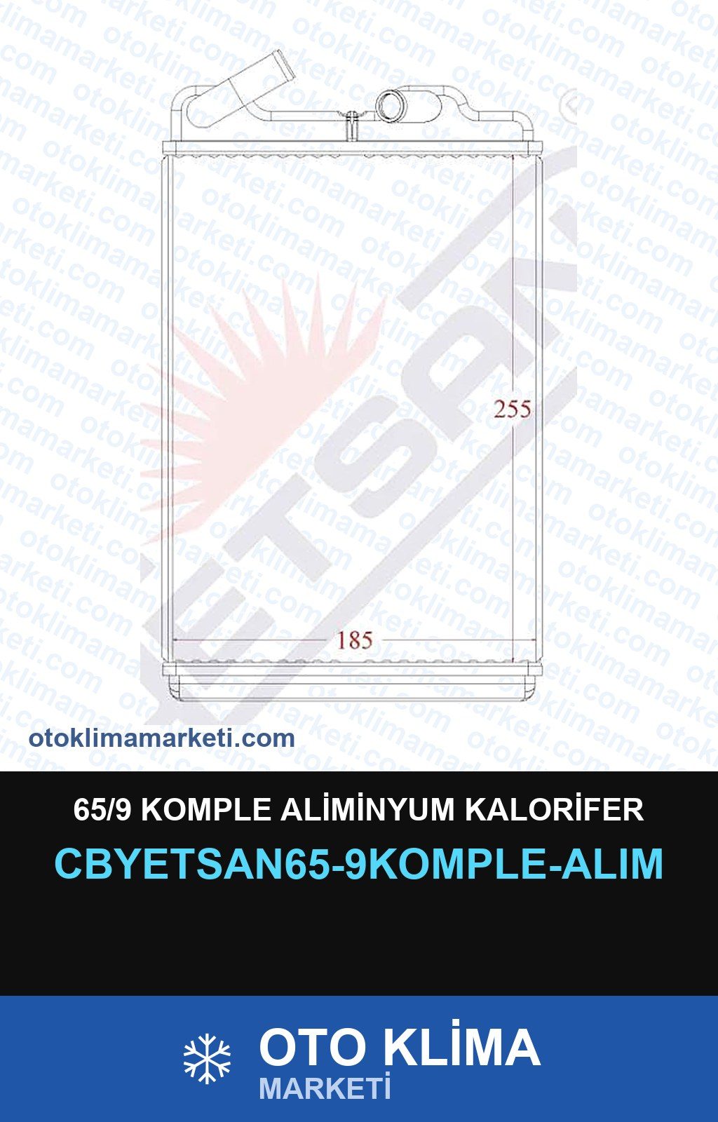 65/9 Komple Aliminyum Kalorifer — KALORİFER PETEĞİ — YETSAN marka
