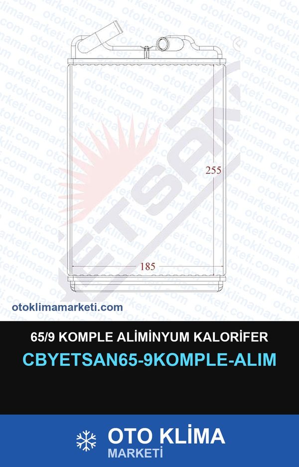 65/9 Komple Aliminyum Kalorifer — KALORİFER PETEĞİ — YETSAN marka