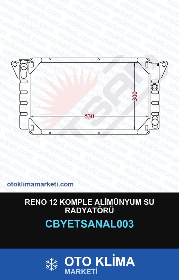 Reno 12 Komple Alimünyum Su Radyatörü — SU RADYATÖRÜ — YETSAN marka