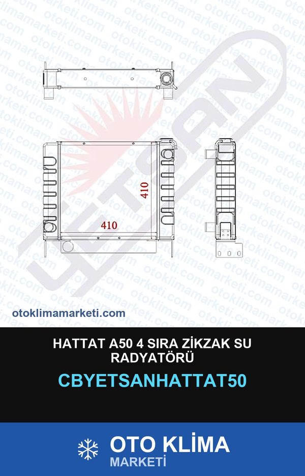 Hattat A50 4 Sıra Zikzak Su Radyatörü — SU RADYATÖRÜ — YETSAN marka
