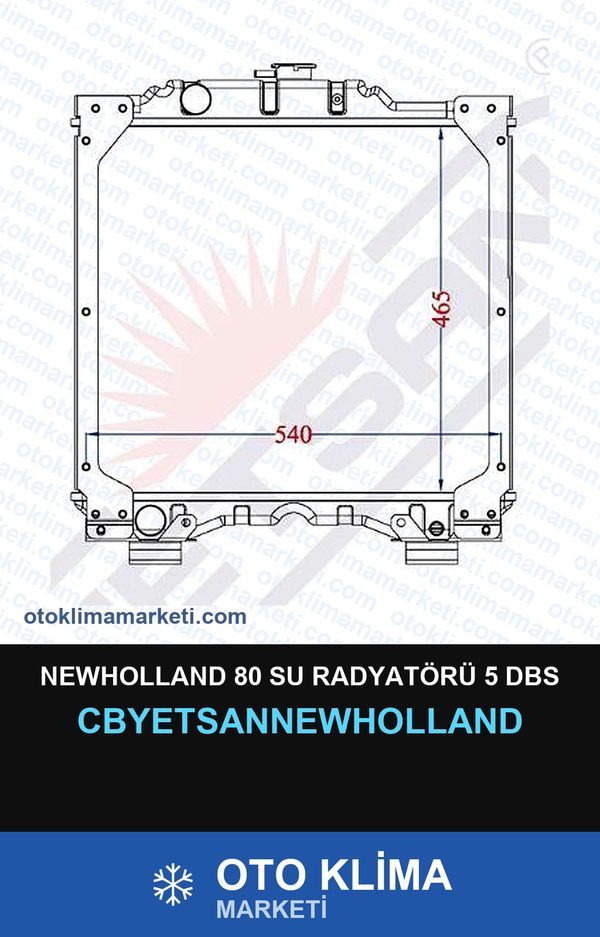 Newholland 80 Su Radyatörü 5 Dbs — SU RADYATÖRÜ — YETSAN marka — Uyumlu: NEW HOLLAND