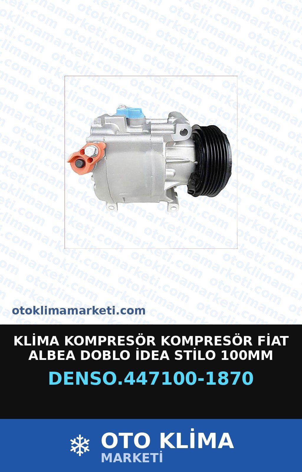 Klima Kompresörü Kompresör Fiat Albea Doblo İdea Stilo   100MM 5PK (Revizyonlu) — KOMPRESÖR — DENSO marka
