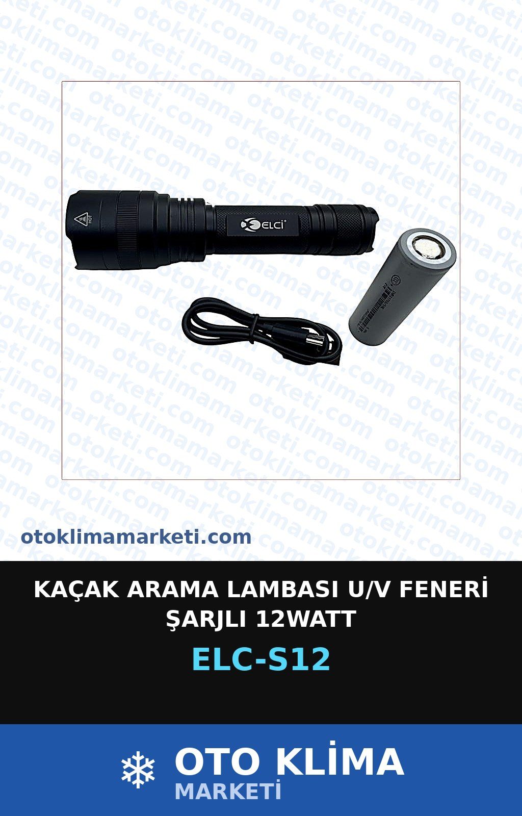 Klima Kaçak Arama Lambası U/V Feneri Şarjlı 12WATT — SERVİS EKİPMANLARI — ELCİ marka