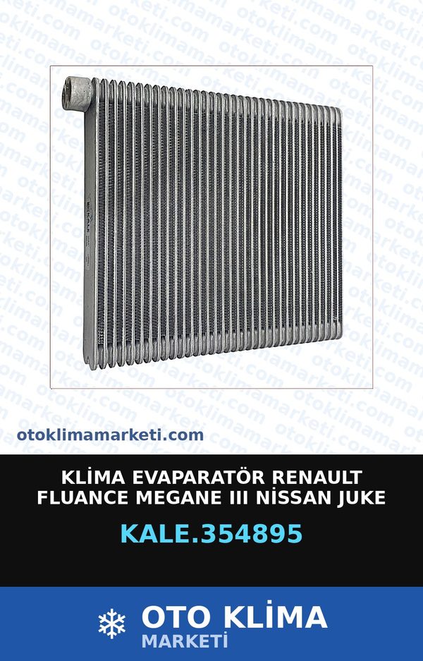 Klima Evaporatör Renault Fluance Megane III (3)   Nissan Juke 250X235X38MM — EVAPORATÖR — KALE marka